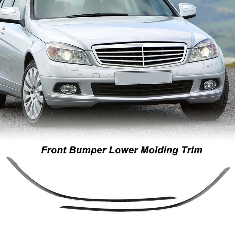 2pcs Front Bumper Lower Chrome Molding Trim Replacement For Benz