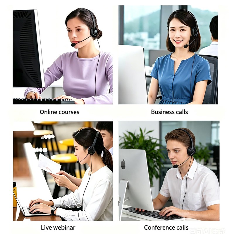 CENMIGO Wired Headset with Noise Cancelling Mic, USB Connectivity, Plug