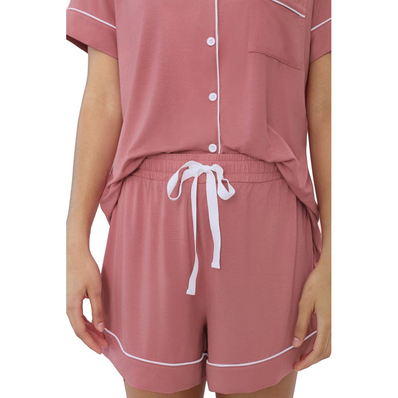 Amorbella Womens Button Down Pajamas Set Short Sleeve Bamboo Viscose