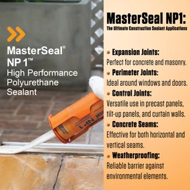 MasterSeal NP1 Aluminum Gray 10.1oz Polyurethane Sealant- Pack of 12 with AWF PRO Gloves. One Component, Flexible, Non Sag, Elastomeric Acoustic Sealant
