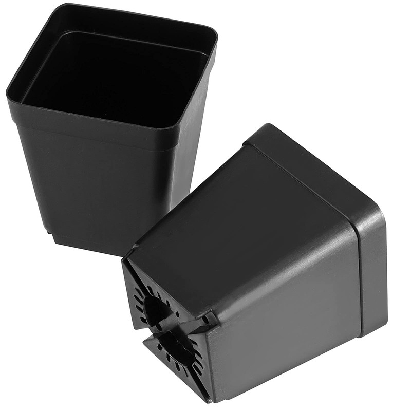 HOIGON 100 Pack 3 Inch Black Square Nursery Pot, Durable