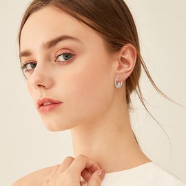 Twoowl Teddy Bear Earrings 925 Sterling Silver Bear Huggie Hoop Earrings Animal Jewelry Christmas Birthday Gifts for Women Female Friends chicas