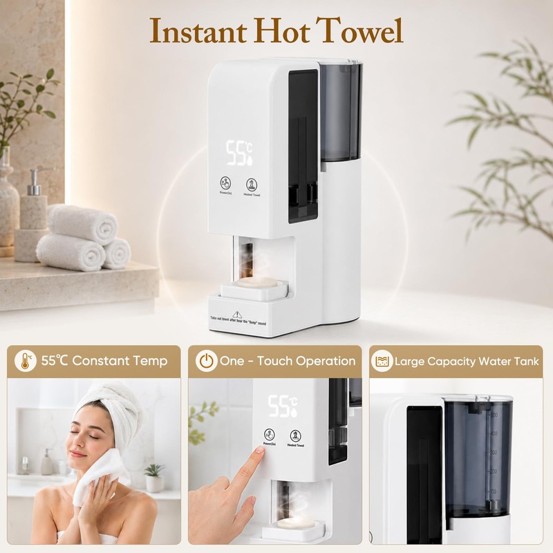 Hot Towel Dispenser, Smart Automatic Hot Towel Warmer, 5-Second Fast