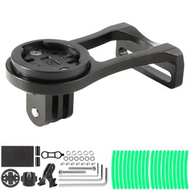 Aluminium Bicycle Mount for Garmin Edge 530 540 520 510 500 200 130 25 20 840 830 820 810 800 1000 1030 1040 Plus Explore 2 Bicycle Computer GPS Bicycle Mount with Wheel Sticker Stem Holder Black