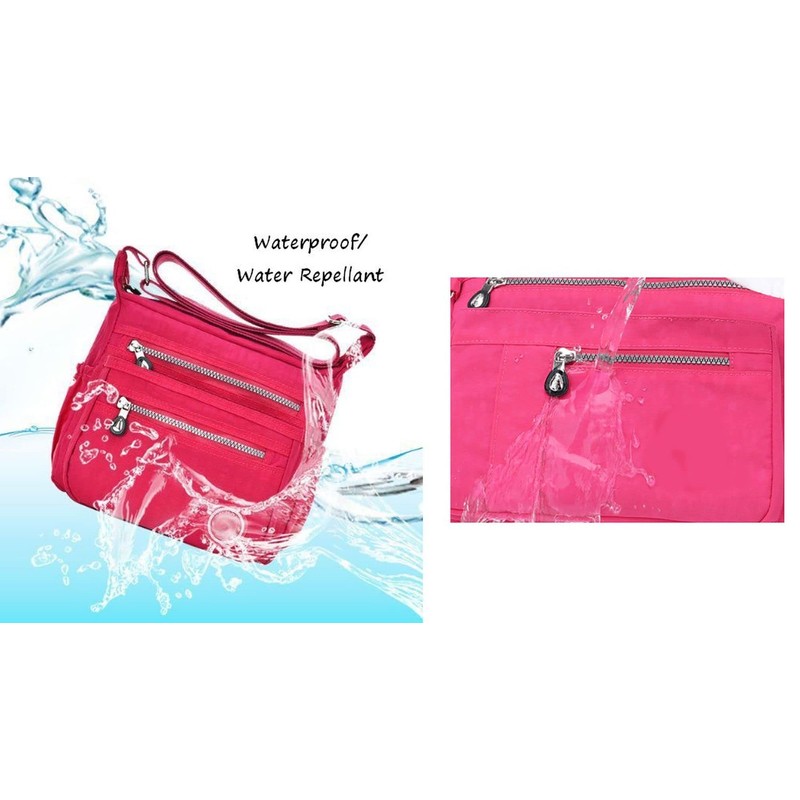 GFM® Womens Nylon Waterproof Cross Body Shoulder Bag - Pink