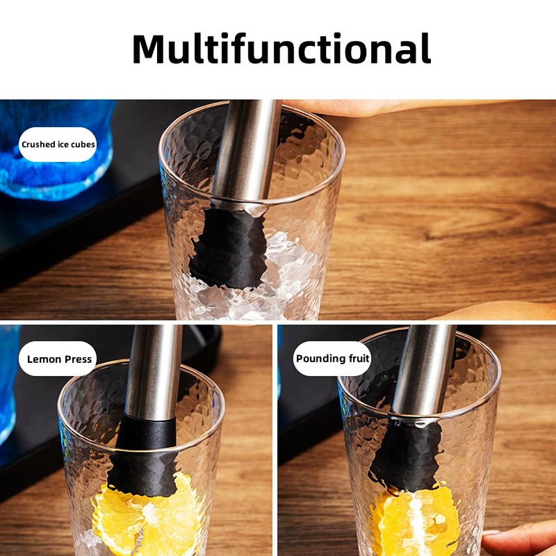 YSTrillion Cocktail Muddler 25 cm Crushed Ice Hammer Cocktail Muddler