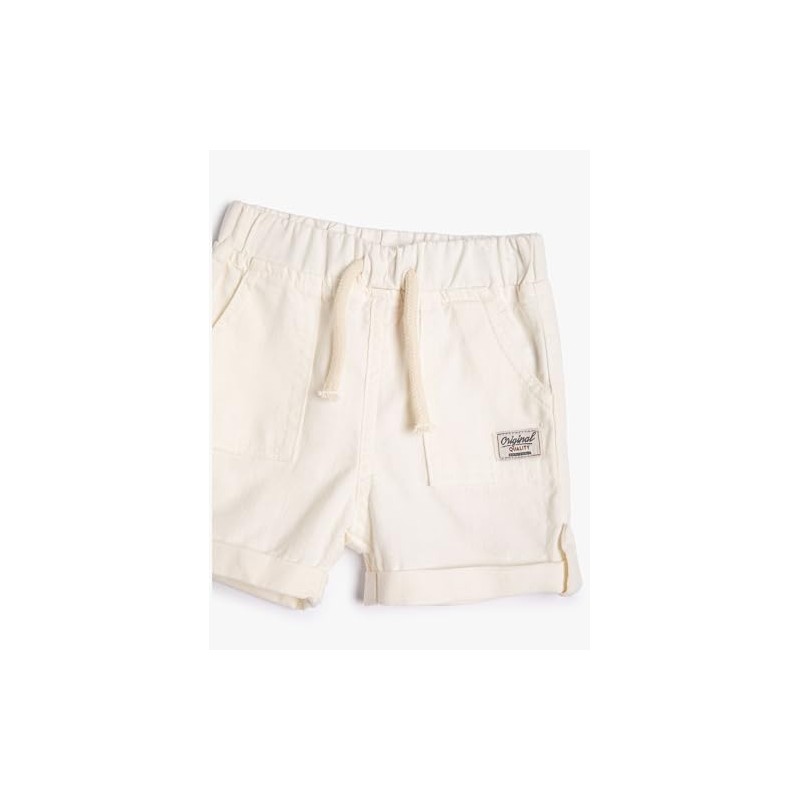 Koton Babyboys Cotton Drawstring Pockets Shorts, Ecru(010)