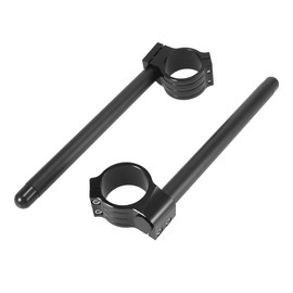 Motoforti 1 Pair 52mm Motorcycle Handlebar Adjustable Motorbike Clip Ons Handle Bar Universal Replacement Black