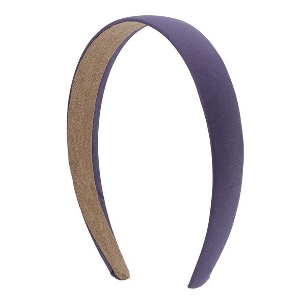 Motique Accessories 1 Inch Satin Hard Headband (Deep Lilac)