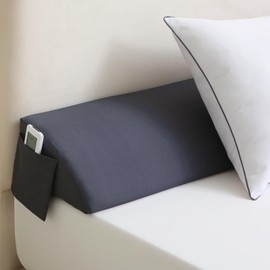 Euphpivigy Queen Bed Wedge Pillow Headboard (60"x10"x6"), Bed Mattress Gap Filler Close The Gap (0-6 in) with Side Pocket