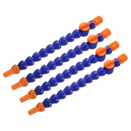sourcing map 4Pcs G1/2" Thread Flexible Water Oil Coolant Pipe Hose, 300mm Plastic Adjustable Round Nozzle Cooling Pipe Hose with Switch and Internal Tube for Lathe CNC Water Cooling System