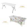Spring Floral Butterfly Spandex Tablecloth for Rectangular Tables, Fitted Tablecloth