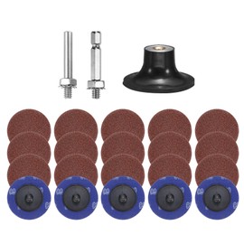 HARFINGTON 23pcs Quick Change Discs Set 2" Roll Lock Sanding Discs with 1/4" Shank Pad Holder 60 Grit Surface Conditioning Disc for Polish Rust Removal