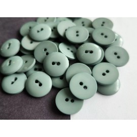 Unbranded 12 French Green slightly domed 2-hole sew through buttons 3/4" 19mm