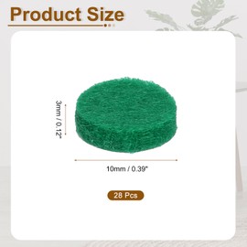 uxcell Round Felt Furniture Pads, 28Pcs 0.4" Dia x 0.12" Thick Adhesive Backed Felt Non-Slip Anti-Scratch Felt Pads Chair Leg Protectors for Protecting Hardwood Floor, Green