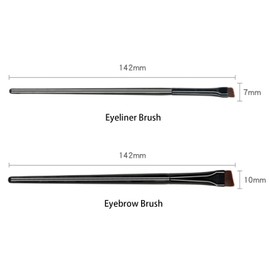 Ksvsonrvi Blade Eyeliner Brush + Eyebrow Brush Set, 2 Pack Fine Angled Eyebrow Tinting Brushes Ultra Thin Flat Eyeliner Makeup Brush Cosmetic Tool