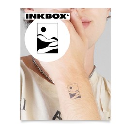 Inkbox Temporary Tattoos, Semi-Permanent Tattoo, One Premium Easy Long Lasting, Waterproof Temp Tattoo with For Now Ink - Lasts 1-2 Weeks, Bluetrail, 2 x 2 in