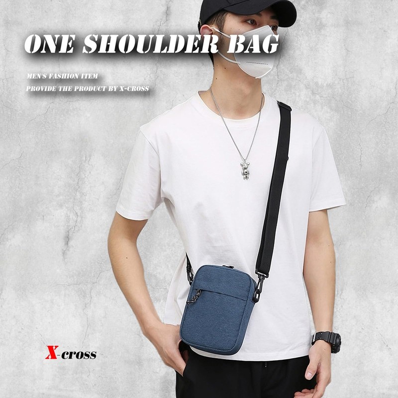 X-cross Mini Shoulder Bag, Small, Lightweight, Vertical, Sacoche, Body Bag,
