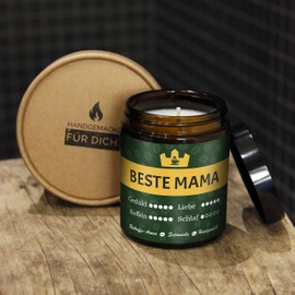 Muttertag Geschenk | Kaffee Duftkerze mit Mama Motiv | Handgemacht aus Sojawachs | In Geschenkbox | Beste Mama Geschenk Idee | Kaffee