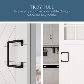 National Hardware N700-103 Interior Sliding Barn Door Hardware Troy Pull, 8 in, Matte Black