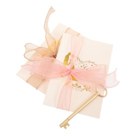 KOMBIUDA 2pcs Elegant Wedding Vow Cards Romantic Ceremony Speech Cards Delicate Design for Wedding Day Celebrations Adorable Natural Look with Like Ribbon Beautifully Crafted for Memorable