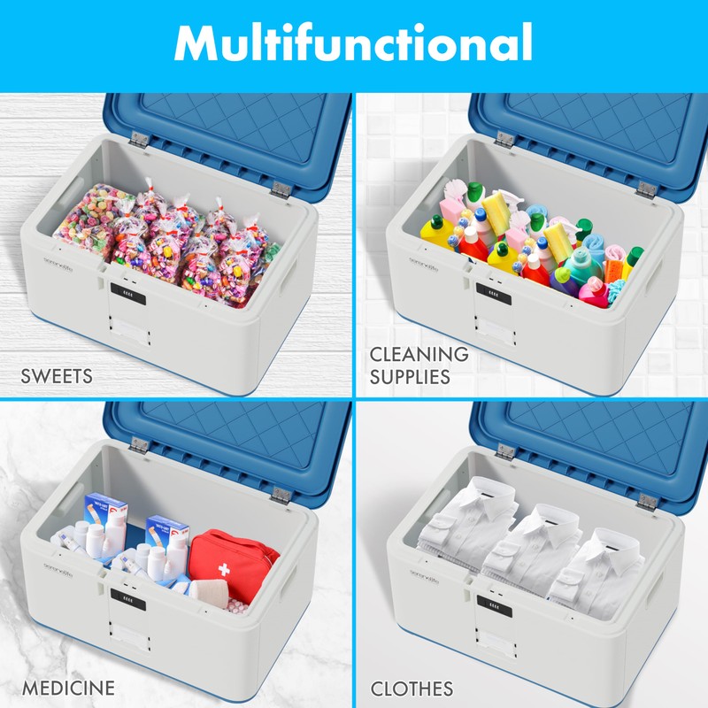 SereneLife Locking Storage Container Bin - 21 Gallon Large Capacity