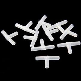 FASTROHY 10pcs 3 Way Air Line Connector Aquarium Fish Tank Airline Tee Valve Pump Tube, White