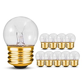 OhLectric S11 Indicator Night Light Bulbs - 7.5 Watt, 130 Volt - Incandescent Light Bulbs - E26 Medium Base, 40 Lumens - 2500 Average Hours - Bulbs for Home Decor - Clear - Pack of 10 - OL-45576