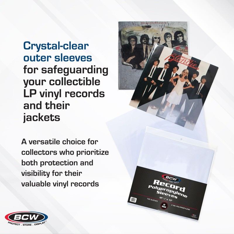 BCW 33 RPM Record Sleeves - 100 ct | Polypropylene