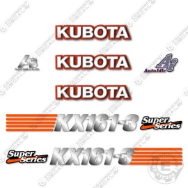 Aftermarket Fits Kubota KX161-3 Decal Kit Mini Excavator Replacement Decals (KX 161-3)