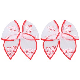 Baseball Mesh Tulle Bow Hair Clips for Cheerleader Girls Women,4 Inch White Softball Shaker Fable Bow Alligator Barrettes,Game Day School Sport Season Hair Accessory Player Gift