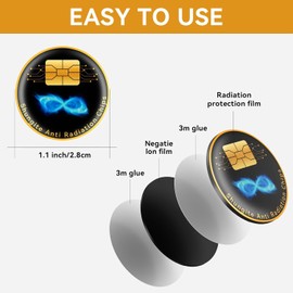 Cell Phone Protection Neutralizers Stickers for Smart Phones/Tablets/Laptops/Computer/WiFi/Priner/TV Electronic Devices Blocker 6 Pcs Black