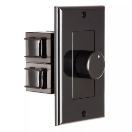 OSD Audio In Wall Speaker Volume Control 100W Rotary Knob Impedance Matching, Black/Brown