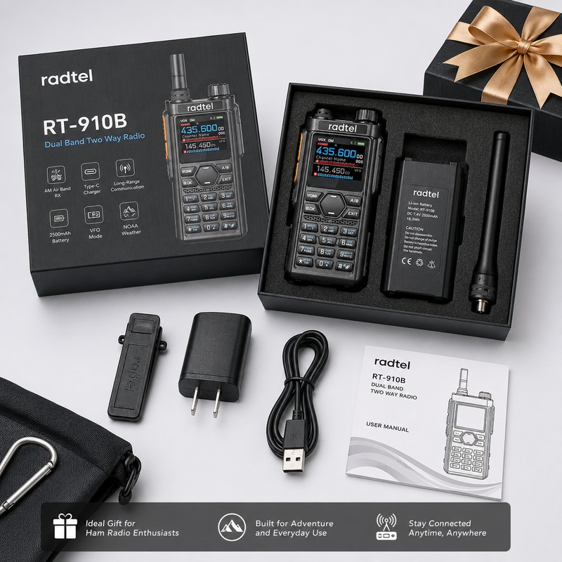 Portable Ham Radio Walkie Talkie for Outdoor Communication – Multi-Band