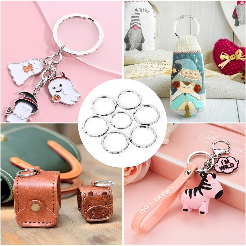 [caak] Stainless Steel Flat Key Ring Holder Double Ring Lightweight