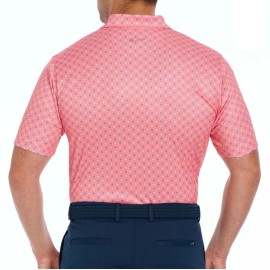 GREG NORMAN PERFORMANCE GOLF POLO S/S WICKING UPF Sun Protection Sz 3XL CORAL