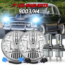 CHUSYYRAY 7 inch Round LED Headlight Hi/Lo Beam For 1949-1952 Chevy Styleline Deluxe Pair