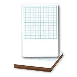 Flipside Products Dry Erase Graph Board with 1/2-Inch Squares, White with Blue Grid, Set of 12 (11262)
