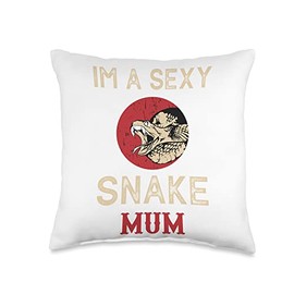 Snake, Terrarium, Funny Snake Lovers I am a Sexy Mom, Mum, Funny Snake Lover Throw Pillow, 16x16, Multicolor