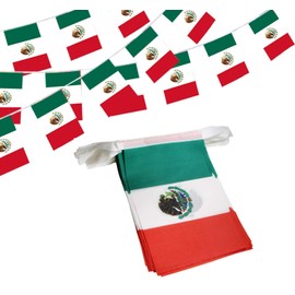 Bandera de la cadena de México,16 de septiembre Día de la Independencia de México Decoración nacional del país para la escuela, fiesta, eventos deportivos, 30 banderas (30)