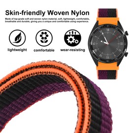 WOCCI 22mm Adjustable Nylon Watch Band, Quick Release Sport Loop Strap (Dark Berry)