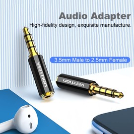 VENTION 2 Pack 2.5mm Male to 3.5mm Female AdapterAudio Converter Premium Quality Headphone Earpho