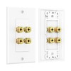 Cable Matters 2-Pack Speaker Wire Wall Plate, Gold Plated Speaker