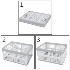 Cinkyou 3-Pack Plastic Collapsible Storage Crates, 15 L Folding Storage Crate