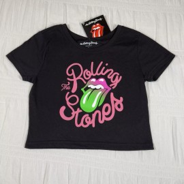 Unbranded Rolling Stones Women's Short Sleeve Crop Top Basic Comfy.