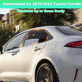 KOCZIL 2019-2024 Corolla Window Shades - Rear Side Window Sun Shade for Baby, Breathable Mesh Car Privacy Window Covers, UV Protection and Heat Insulation for Road Trips, Napping, Camping (2 PCS)