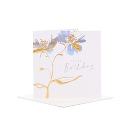 UK Greetings | Birthday Card for Her/Friend | Happy Birthday Gifts | Her, Girls, Women | Foil Flower Design | With Envelope | 165 x 165 mm