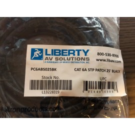 Liberty AV Solutions CAT 6A STP Patch 25 Feet Black PC6ABS025BK NEW