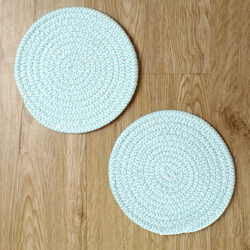 Stylish Braided Corded Pot Holder/Mini Placemat, Set of 2 (7.5"