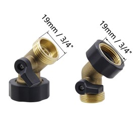 3/4'' Brass Garden Hose Connector, 45 Degree Brass Manifold Faucet Angle Adapter, Irrigation Hose Outdoor Tap Adapter, Heavy Duty Hose Adapter, BSP Angle Connector with Thread